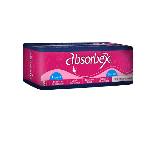 TOALLA ABSORBEX CON ALAS X 8